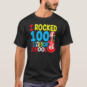 I Rocked 100 Days Of School Guitar Music 100th Day T-Shirt