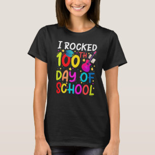I Rocked 100th Day Of School Guitar Music Kids Tea T-Shirt