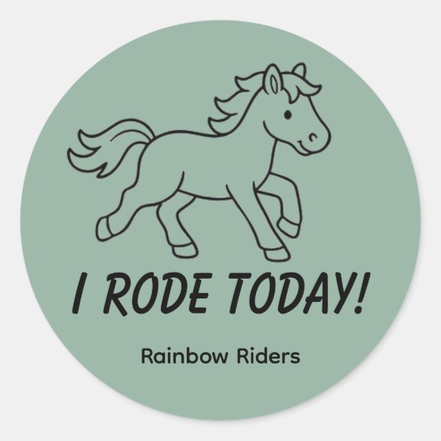 I Rode Green Classic Round Sticker (Front)