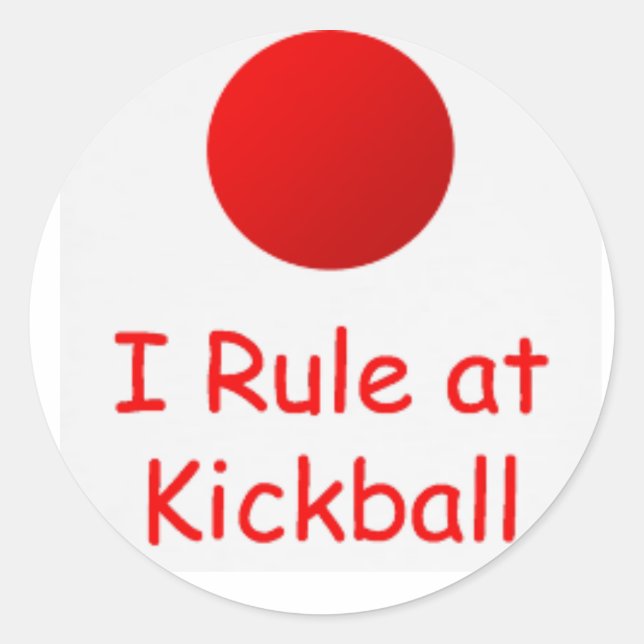i rule at kickball sticker (Front)