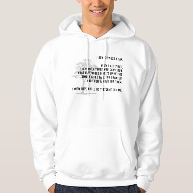 I Run Because I Can Hoodie - Light Colours (Front)