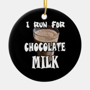 I Run for Chocolate Milk Running Ceramic Tree Decoration