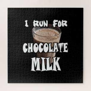 I Run for Chocolate Milk Running Jigsaw Puzzle