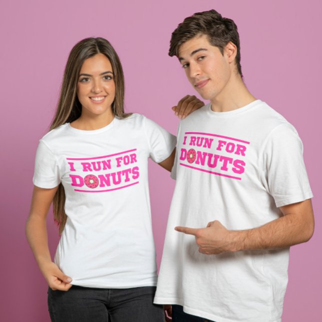 I run for doughnuts pink Funny quote about running T-Shirt (Creator Uploaded)