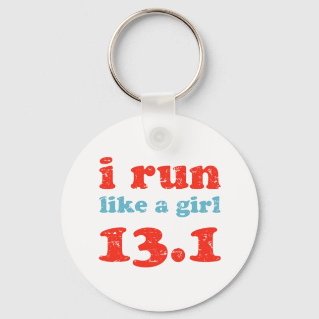 i run like a girl 13.1 key ring (Front)