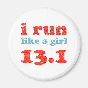 i run like a girl 13.1 magnet