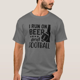 I Run On Beer And Football ,Lineman Beer And Footb T-Shirt