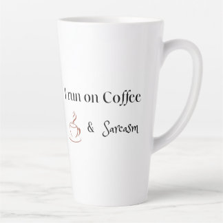 I Run on Coffee and Sarcasm, Fun Coffee Lover Gift Latte Mug