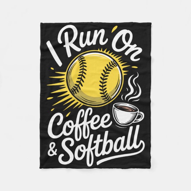 I Run On Coffee And Softll Funny  Fleece Blanket (Front)