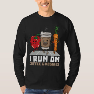 I Run On Coffee and Veggies Vegan Runner Vegetaria T-Shirt