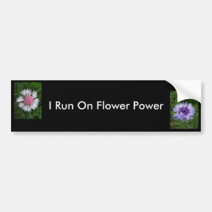 I Run On Flower Power by Jocelyn Burke Bumper Sticker