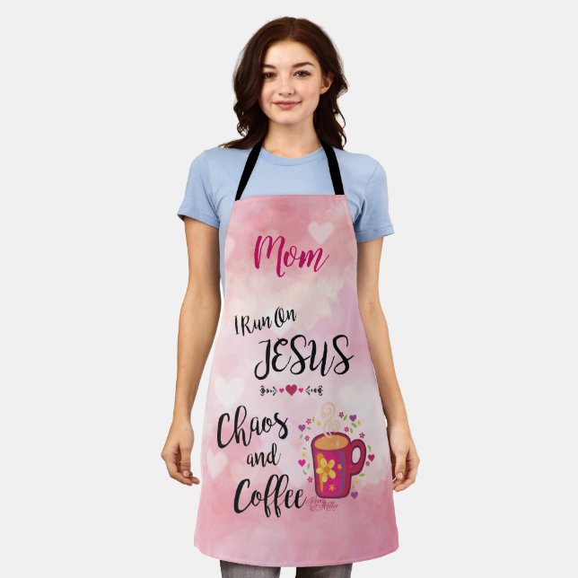 I Run On Jesus, Chaos And Coffee Apron (Worn)