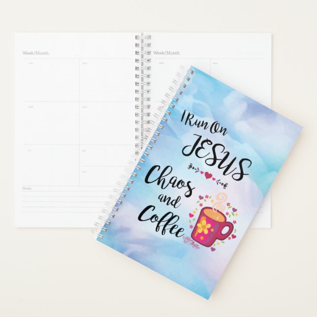 I Run On Jesus, Chaos And Coffee Planner (Display)