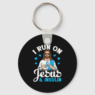 I Run On Jesus Insulin Faith Hope Type 1 Diabetes Key Ring