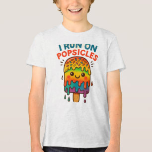 I Run on Popsicles – Colourful Summer T-Shirt for Tri-Blend Shirt