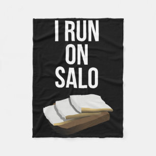 I Run On Salo Funny Ukrainian Pork Lard Lover Slav Fleece Blanket