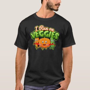 I Run On Veggies Funny Vegan Vegetarian Runner T-Shirt