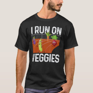 I Run On Veggies Funny Vegan Vegetarian Runner Veg T-Shirt