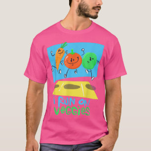 I Run on Veggies Vegan Vegetarian Runner T-Shirt