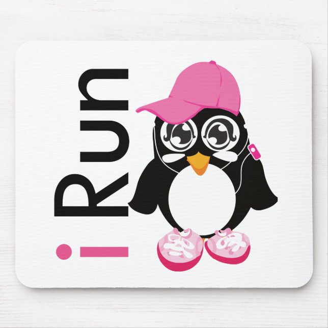 i Run Penguin Mouse Mat (Front)
