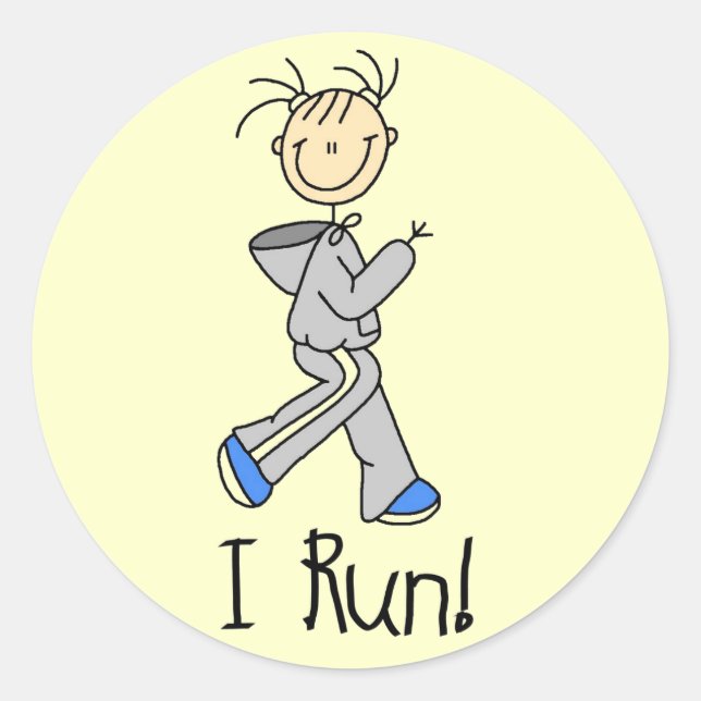 I Run T-shirts and Gifts Classic Round Sticker (Front)