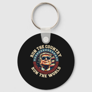 I Run The Country And The World Funny Trump 2 Key Ring