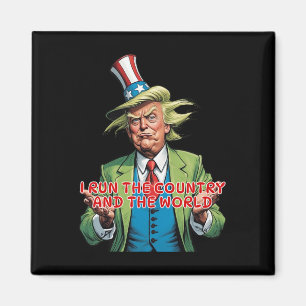 I Run The Country And The World Funny Trump Magnet