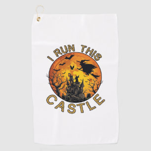 I run This  Halloween Haunted Castle (2)_1 Golf Towel