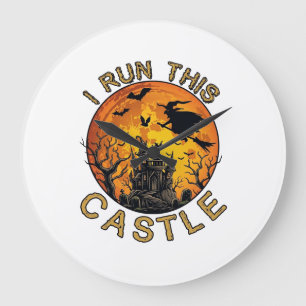 I run This Halloween Haunted Castle (2)_1 Large Clock