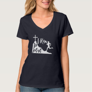 I run to Jesus Running Jogging Religious Christian T-Shirt