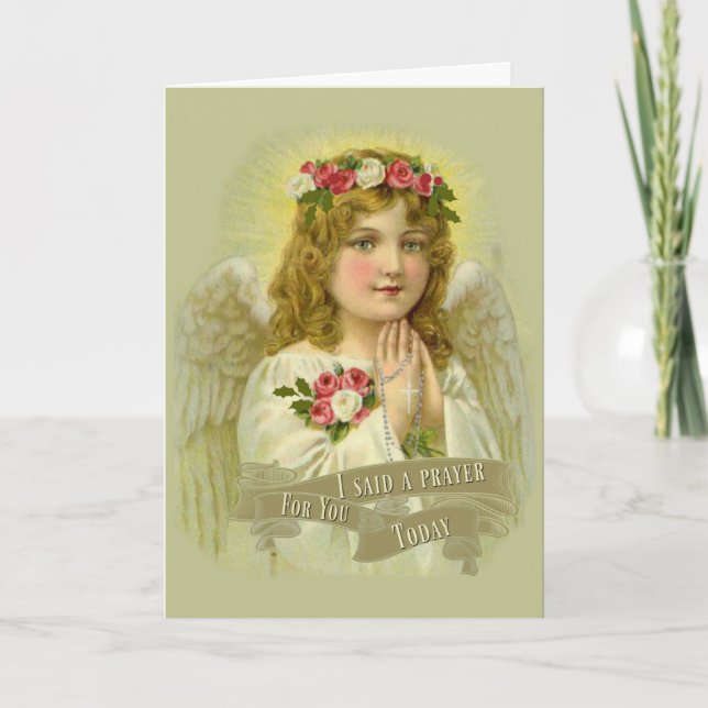I SAID A PRAYER FOR YOU TODAY ANGEL ROSARY CARD (Front)