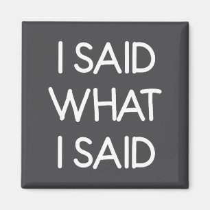 I Said What I Said, Funny, Joke, Sarcastic, Family Magnet