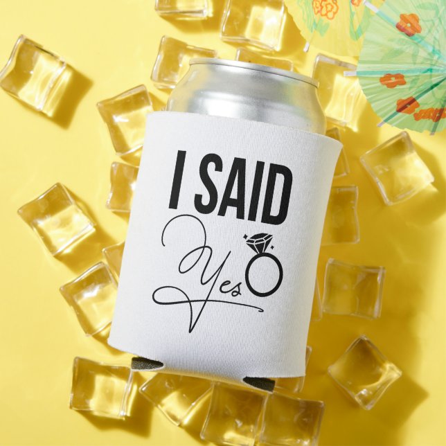 "I Said Yes" - Bridal Shower Can Cooler (In Situ Summer)