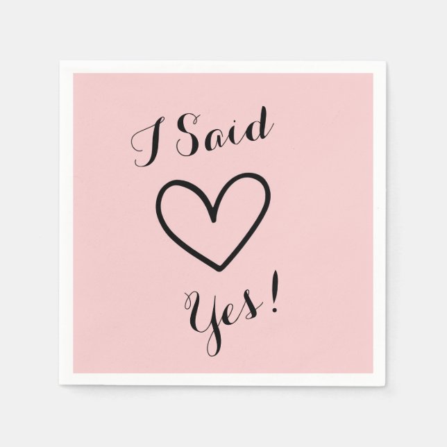 i said yes bridal shower napkin (Front)