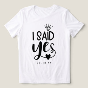 I Said Yes Diamond & Heart Add Date Tri-Blend Shirt