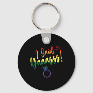 I Said Yes Gay Lgbtq Pride Rainbow Groom Bachelore Key Ring