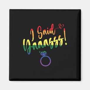 I Said Yes Gay Lgbtq Pride Rainbow Groom Bachelore Magnet