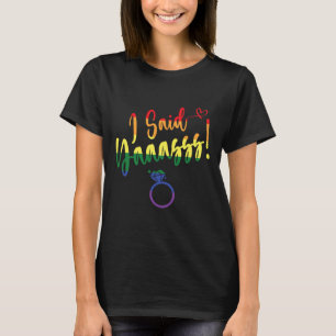 I Said Yes Gay Lgbtq Pride Rainbow Groom Bachelore T-Shirt