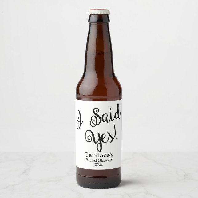 I Said Yes, Modern Beer Bottle Label (Front)