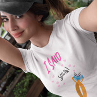 I Said Yes Typography Bride To Be Ring cartoon