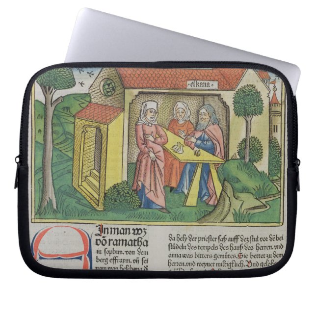 I Samuel 1:8 Elkanah comforts Hannah, from the 'Nu Laptop Sleeve (Front)