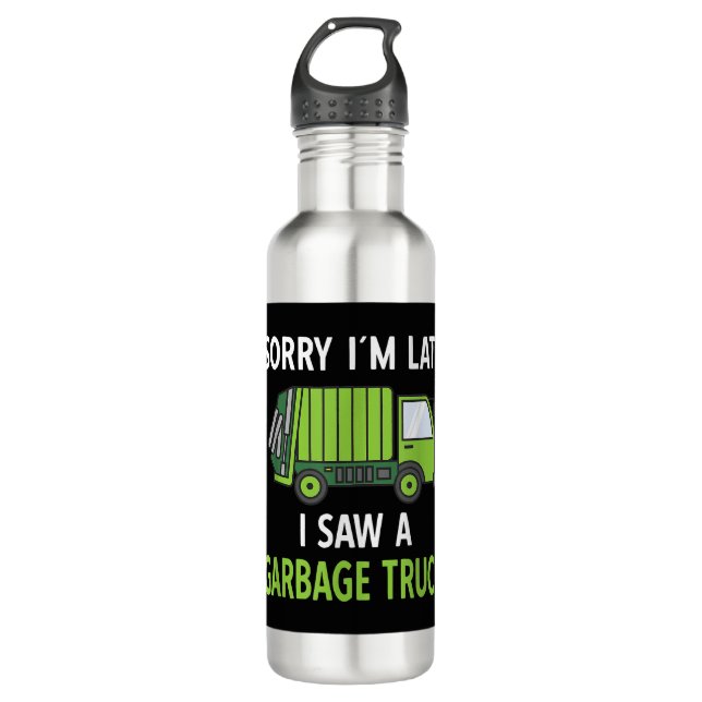 I Saw a Garbage Truck Costume  Recycling Garbage 710 Ml Water Bottle (Front)