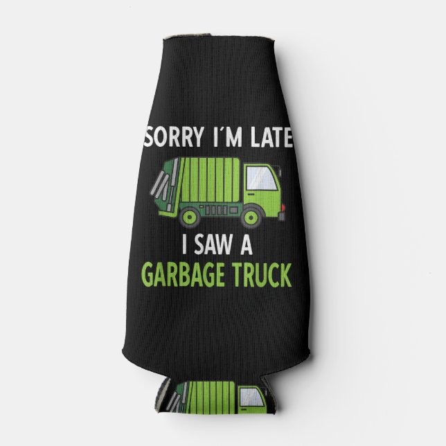 I Saw a Garbage Truck Costume  Recycling Garbage Bottle Cooler (Front)