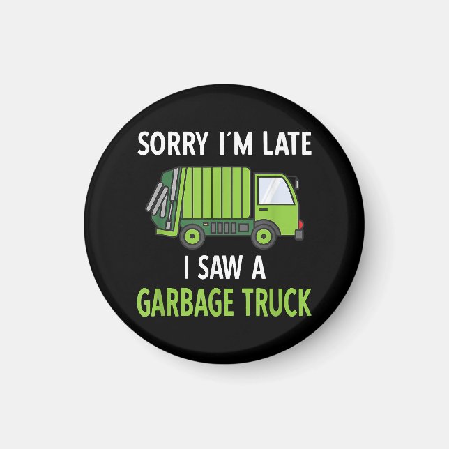 I Saw a Garbage Truck Costume  Recycling Garbage Magnet (Front)