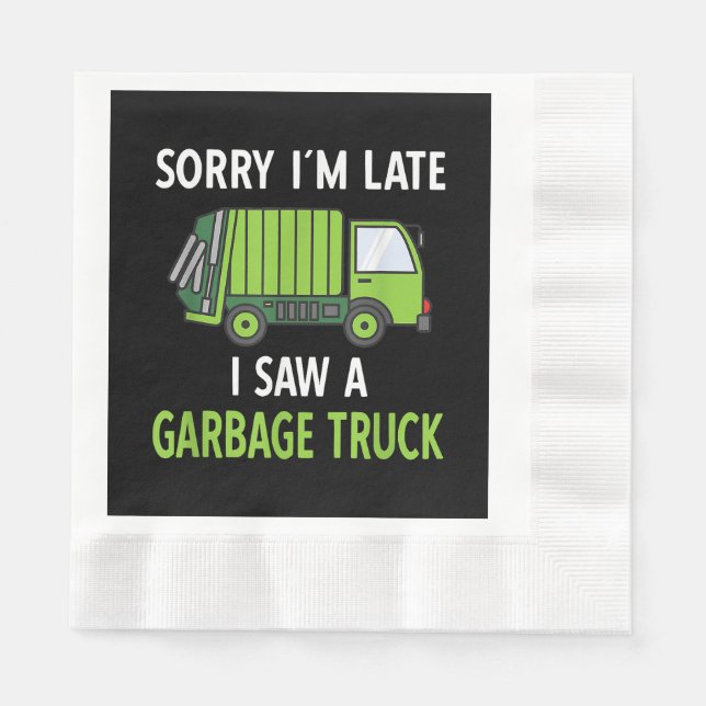 I Saw a Garbage Truck Costume  Recycling Garbage Napkin (Front)