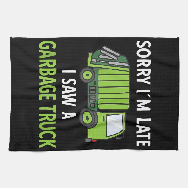 I Saw a Garbage Truck Costume  Recycling Garbage Tea Towel (Horizontal)