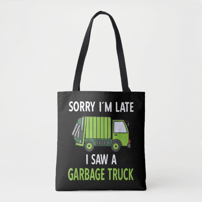 I Saw a Garbage Truck Costume  Recycling Garbage Tote Bag (Front)