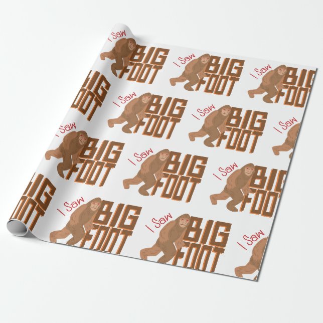I Saw Bigfoot! Wrapping Paper (Unrolled)