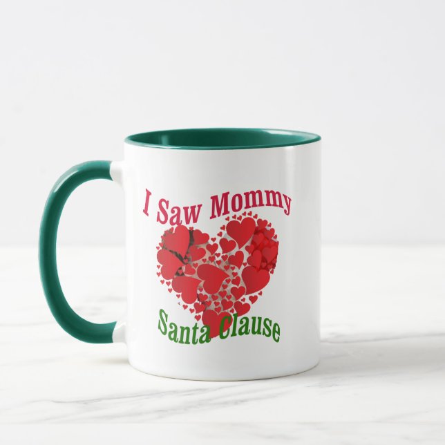 I Saw Mummy Kiss Santa Claus Funny Christmas Mug (Left)