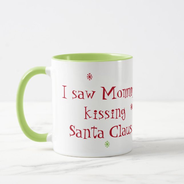 I Saw Mummy Kissing Santa Claus Mug (Left)